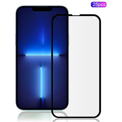 MOCOLO 25Pcs For iPhone 13 Pro Max Full Screen Protector Silk Printing Tempered Glass Film - Black - 1