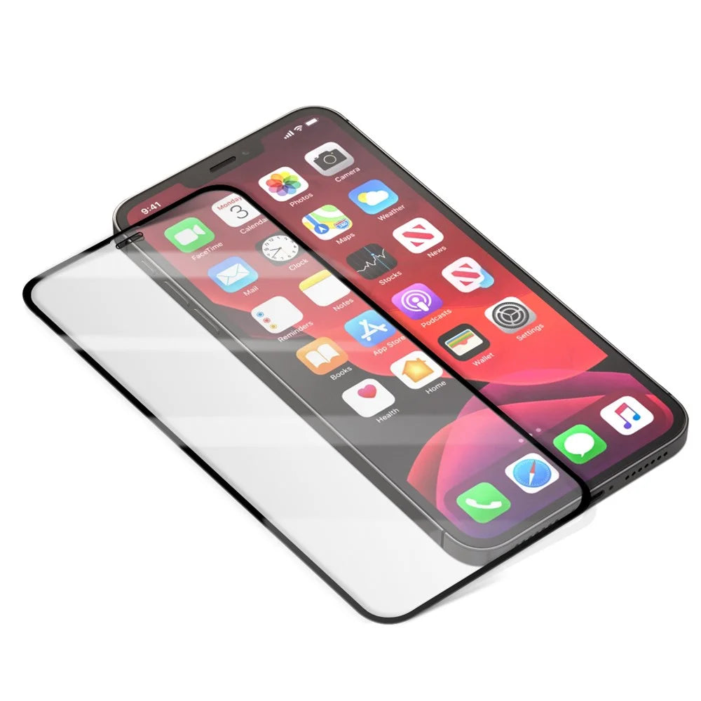 MOCOLO 25Pcs For iPhone 12 Pro Max Full Screen Protector Silk Printing Tempered Glass Film, Black - 2