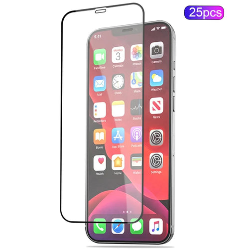 MOCOLO 25Pcs For iPhone 12 mini Tempered Glass Screen Protector Silk Printing Black Edge - Black - 1