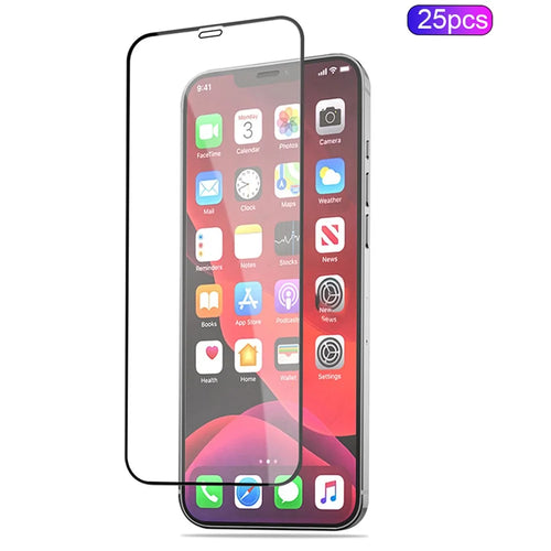 MOCOLO 25Pcs For iPhone 12 / 12 Pro Full Screen Protector Full Glue Tempered Glass Film - Black - 1