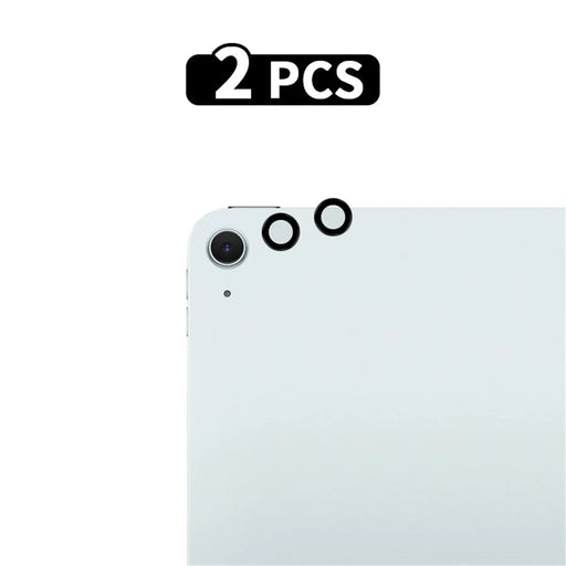 RURIHAI 2Pcs For iPad Air 11 (2024) Camera Lens Protector Metal Ring CSG Glass AR Clear Lens Film - Black - 1