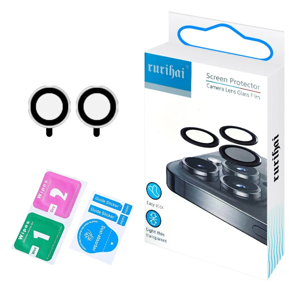 RURIHAI 2 Set For iPad Air 13 (2026) / (2025) / (2024) Camera Lens Protector Metal Ring AR HD Glass Lens Protector Film - Silver - 5