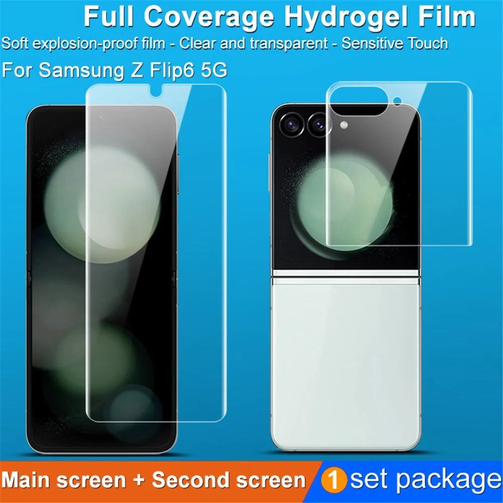 IMAK Hydrogel Film III For Samsung Galaxy Z Flip7 FE 5G / Z Flip6 5G Front + Rear Small Screen Protector TPU Film - 3