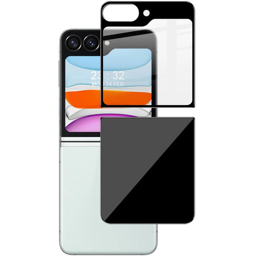 IMAK 1 Set For Samsung Galaxy Z Flip5 5G Rear Small Screen Protector Tempered Glass Back Cover - 1