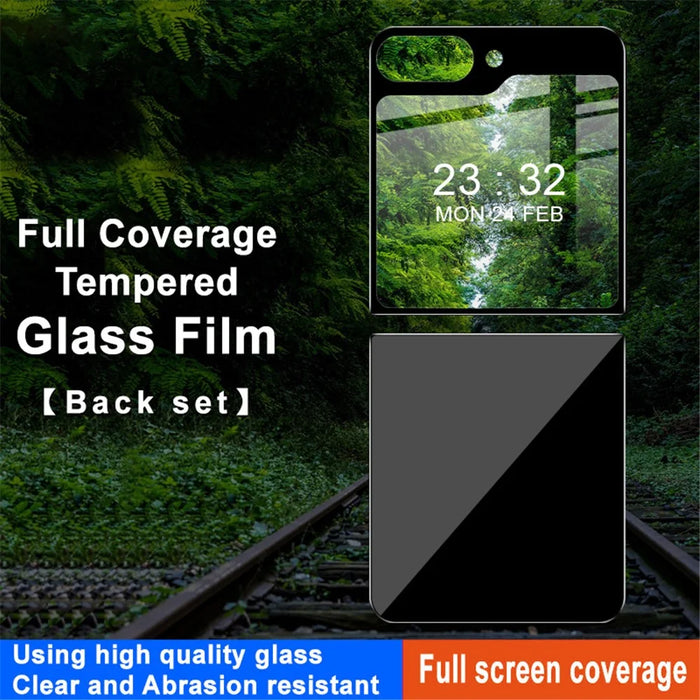 IMAK 1 Set For Samsung Galaxy Z Flip5 5G Rear Small Screen Protector Tempered Glass Back Cover - 3