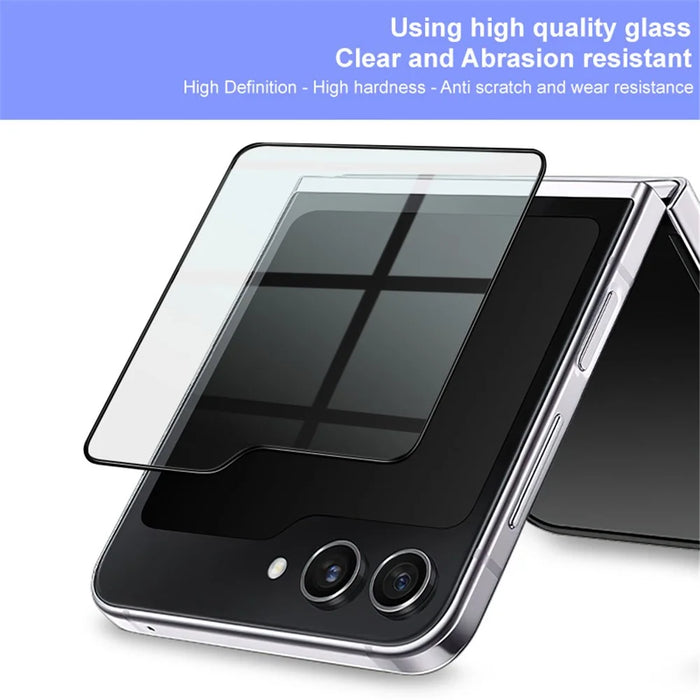 IMAK 1 Set For Samsung Galaxy Z Flip5 5G Rear Small Screen Protector Tempered Glass Back Cover - 4