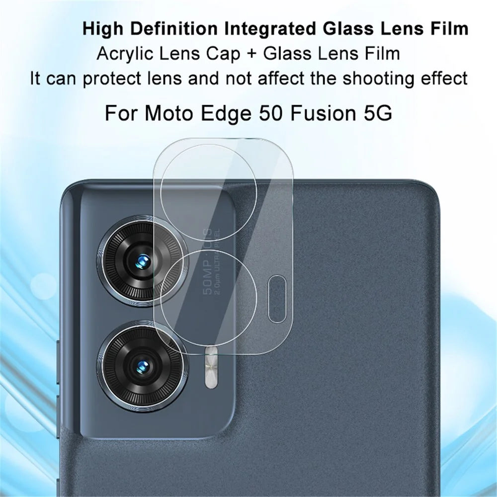 IMAK For Motorola Edge 50 Fusion 5G Tempered Glass Camera Lens Protector + Acrylic Lens Cap - 2