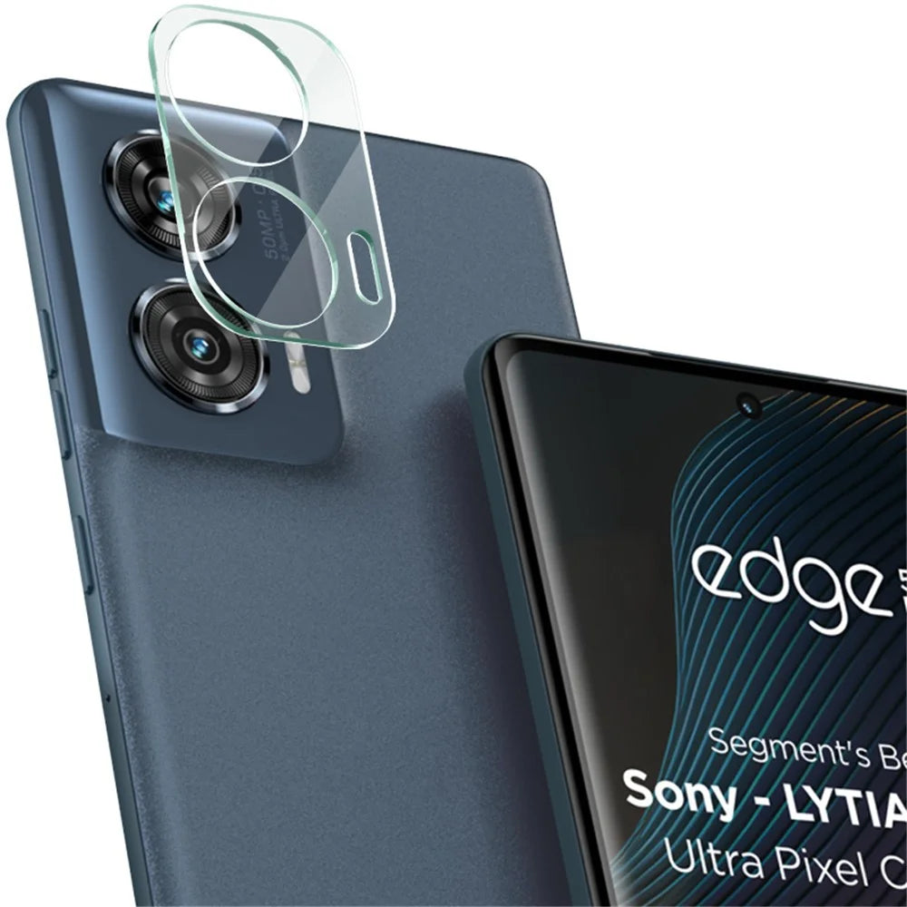 IMAK For Motorola Edge 50 Fusion 5G Tempered Glass Camera Lens Protector + Acrylic Lens Cap - 3