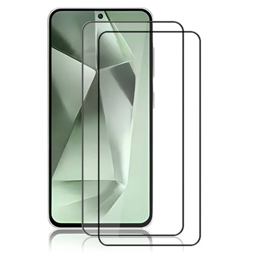 AMORUS 2Pcs For Samsung Galaxy S24 FE Screen Protector Tempered Glass Film Full-Coverage, Silk Printing, Black - 1