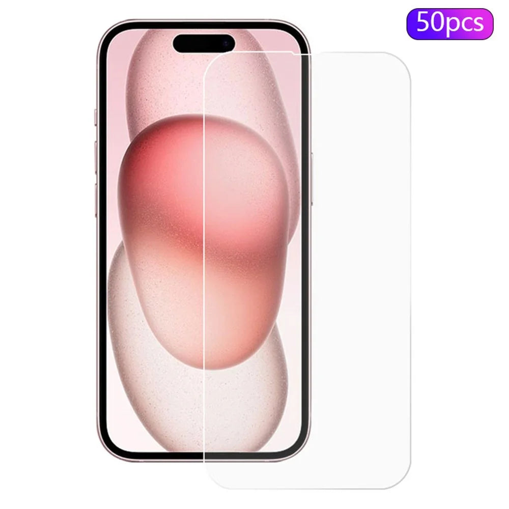 MOCOLO 50Pcs For iPhone 15 Screen Protector Tempered Glass Clear Film Not Full Coverage - 1