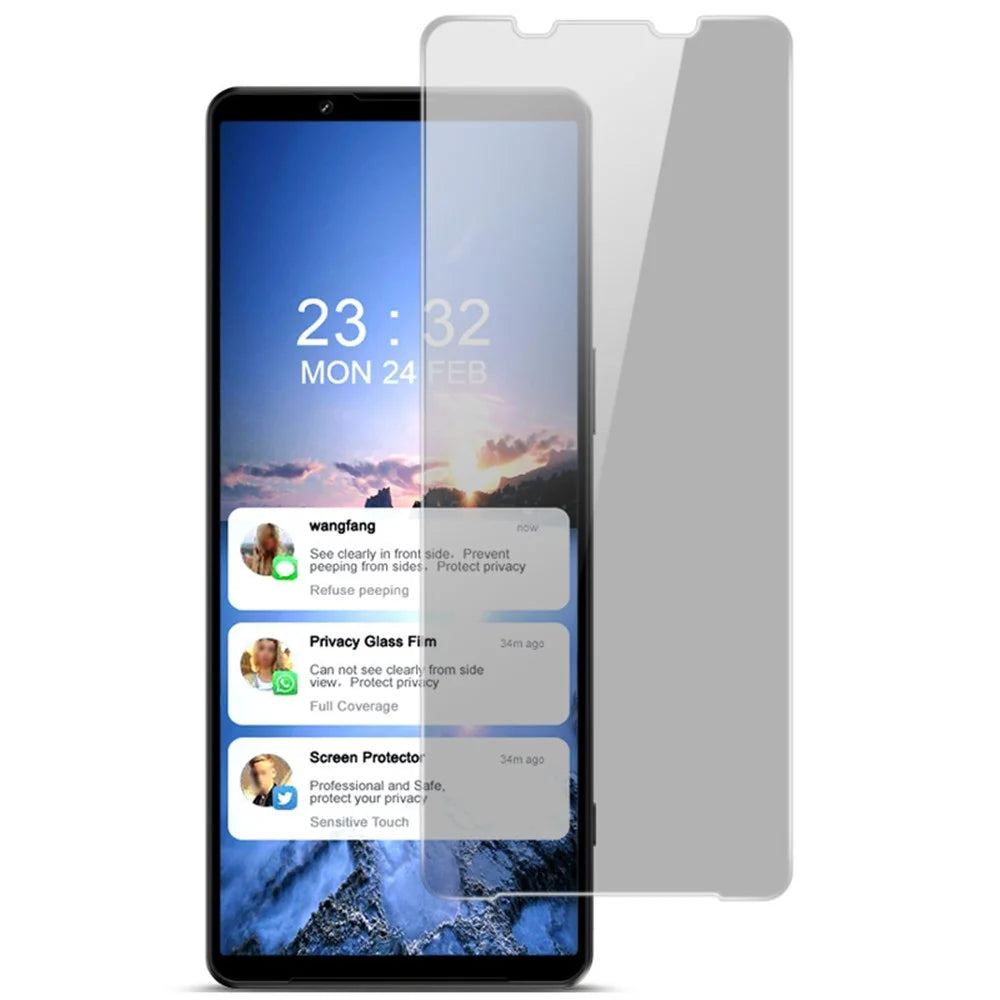 IMAK For Sony Xperia 1 IV 5G Full Coverage 9H Sensitive Touch Anti-Peep Clear Tempered Glass AGC Glass Screen Film - 1