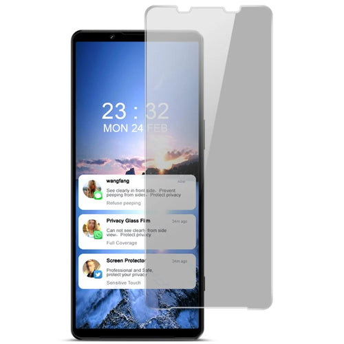 IMAK For Sony Xperia 1 IV 5G Full Coverage 9H Sensitive Touch Anti-Peep Clear Tempered Glass AGC Glass Screen Film - 1
