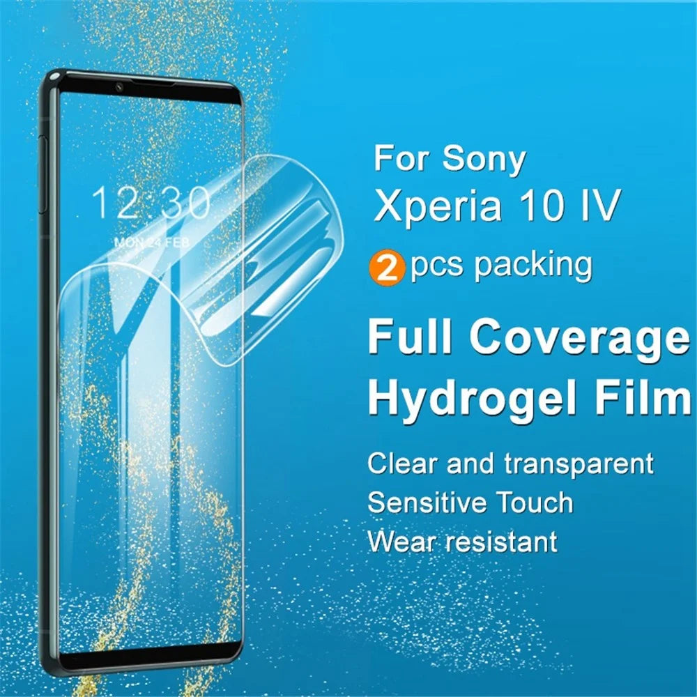 IMAK 2PCS Hydrogel Film III Phone Screen Protector for Sony Xperia 10 IV 5G, Full Glue HD Clear Soft TPU Protective Film - 2