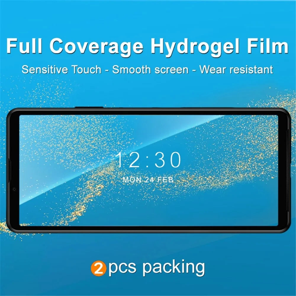 IMAK 2PCS Hydrogel Film III Phone Screen Protector for Sony Xperia 10 IV 5G, Full Glue HD Clear Soft TPU Protective Film - 3