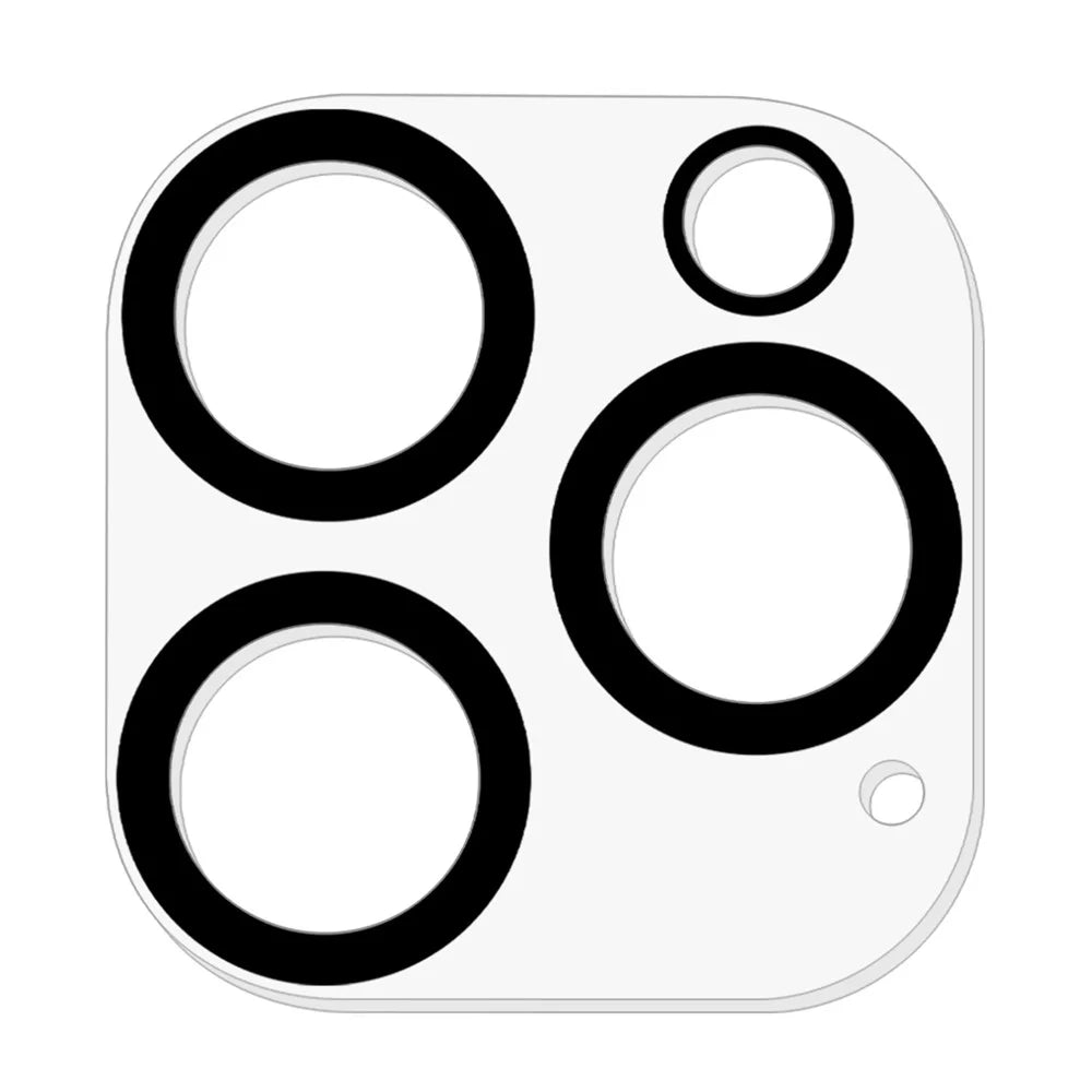 For iPhone 16 Pro / 16 Pro Max Camera Lens Protector Built-In Black Circles Tempered Glass Lens Film - 2