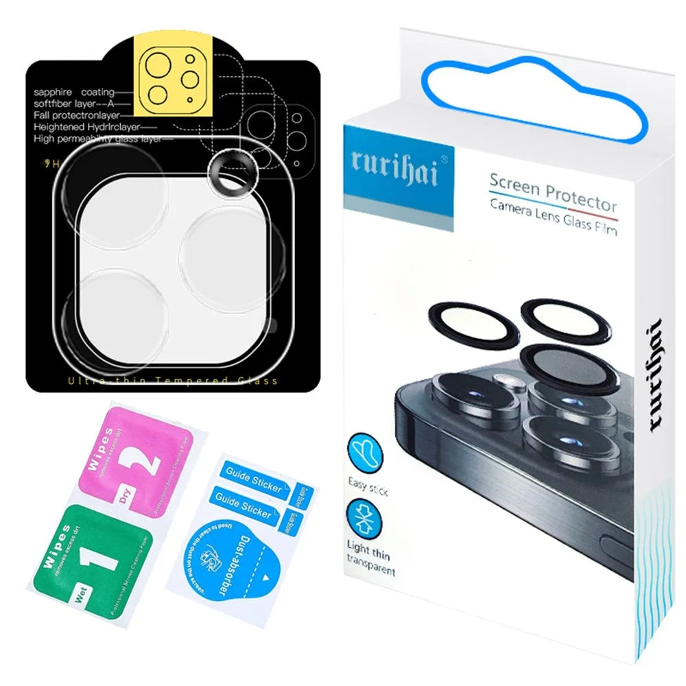 RURIHAI For iPhone 16 Pro Max / 16 Pro Camera Lens Protector 3D High Transparency Lens Film - 4