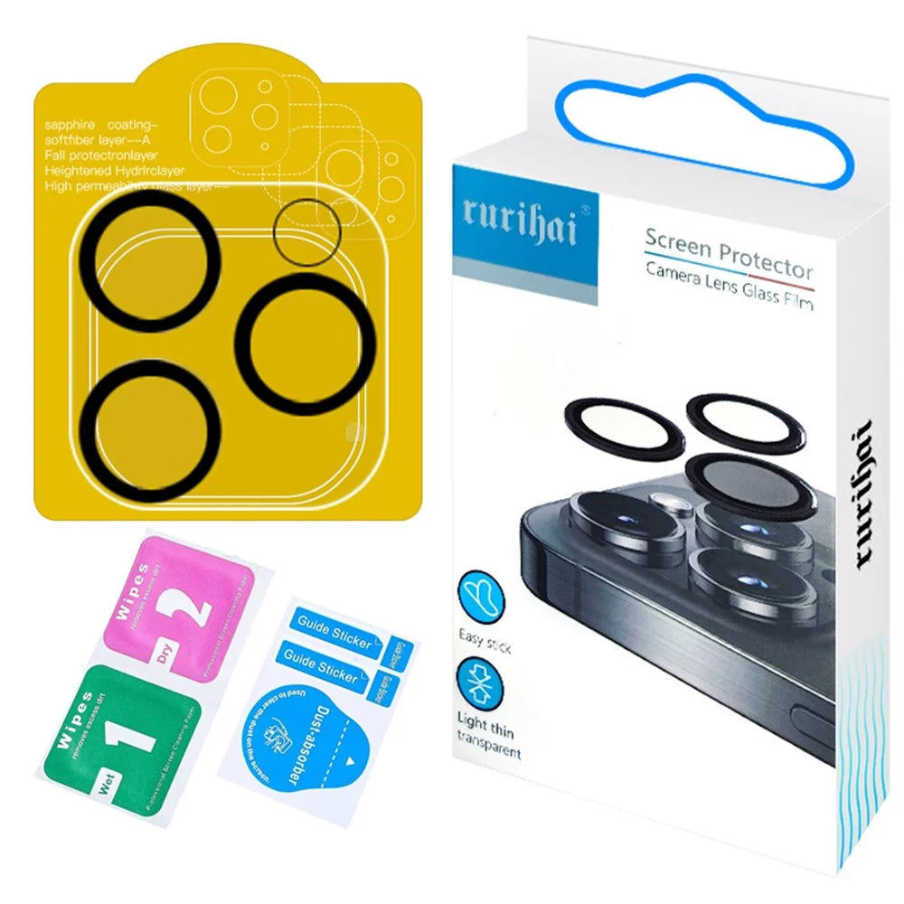 RURIHAI For iPhone 16 Pro / 16 Pro Max Camera Lens Protector Silk Printing Phone Lens Film - 4