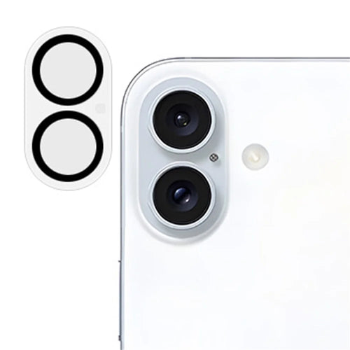 RURIHAI For iPhone 16 Plus / 16 Camera Lens Protector High Aluminum-Silicon Glass Black Circle Lens Film - 1