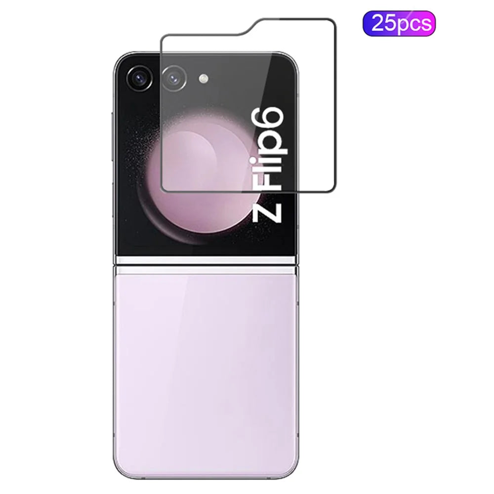 MOCOLO 25Pcs For Samsung Galaxy Z Flip7 FE 5G / Z Flip6 5G Rear Screen Protector Full Glue Tempered Glass Film - Black - 1