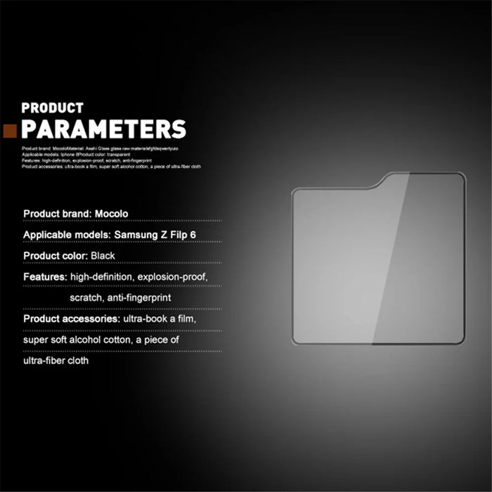 MOCOLO 25Pcs For Samsung Galaxy Z Flip7 FE 5G / Z Flip6 5G Rear Screen Protector Full Glue Tempered Glass Film - Black - 6