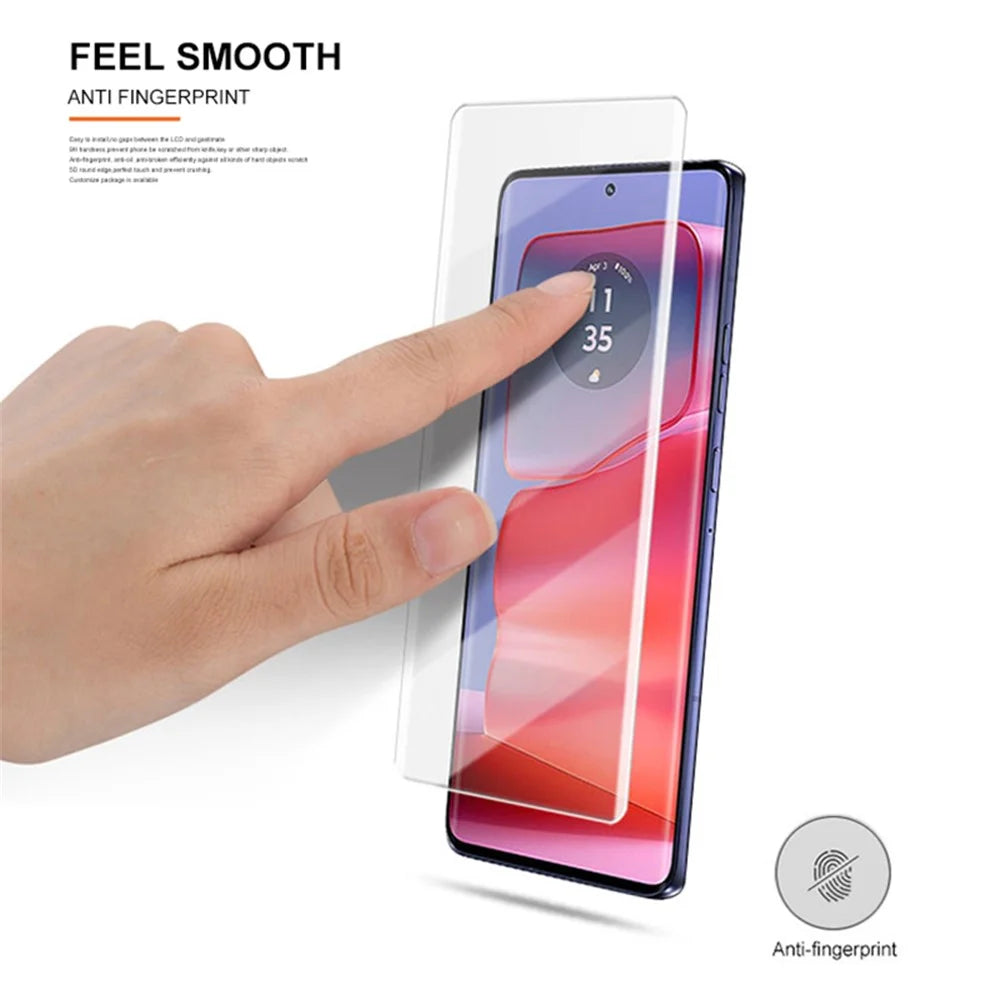 MOCOLO For Motorola Edge 50 Ultra 5G / Moto X50 Ultra 5G / Edge 50 Pro 5G Screen Protector UV Liquid Curved Tempered Glass Film - 5