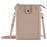 Litchi Texture Zipper Mobile Phone Bag Universal Dual Layer Cell Phone Pouch with Adjustable Shoulder Strap - Apricot - 1