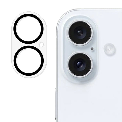 For iPhone 16 / 16 Plus Camera Lens Protector Built-In Black Circles Tempered Glass Lens Film - 1