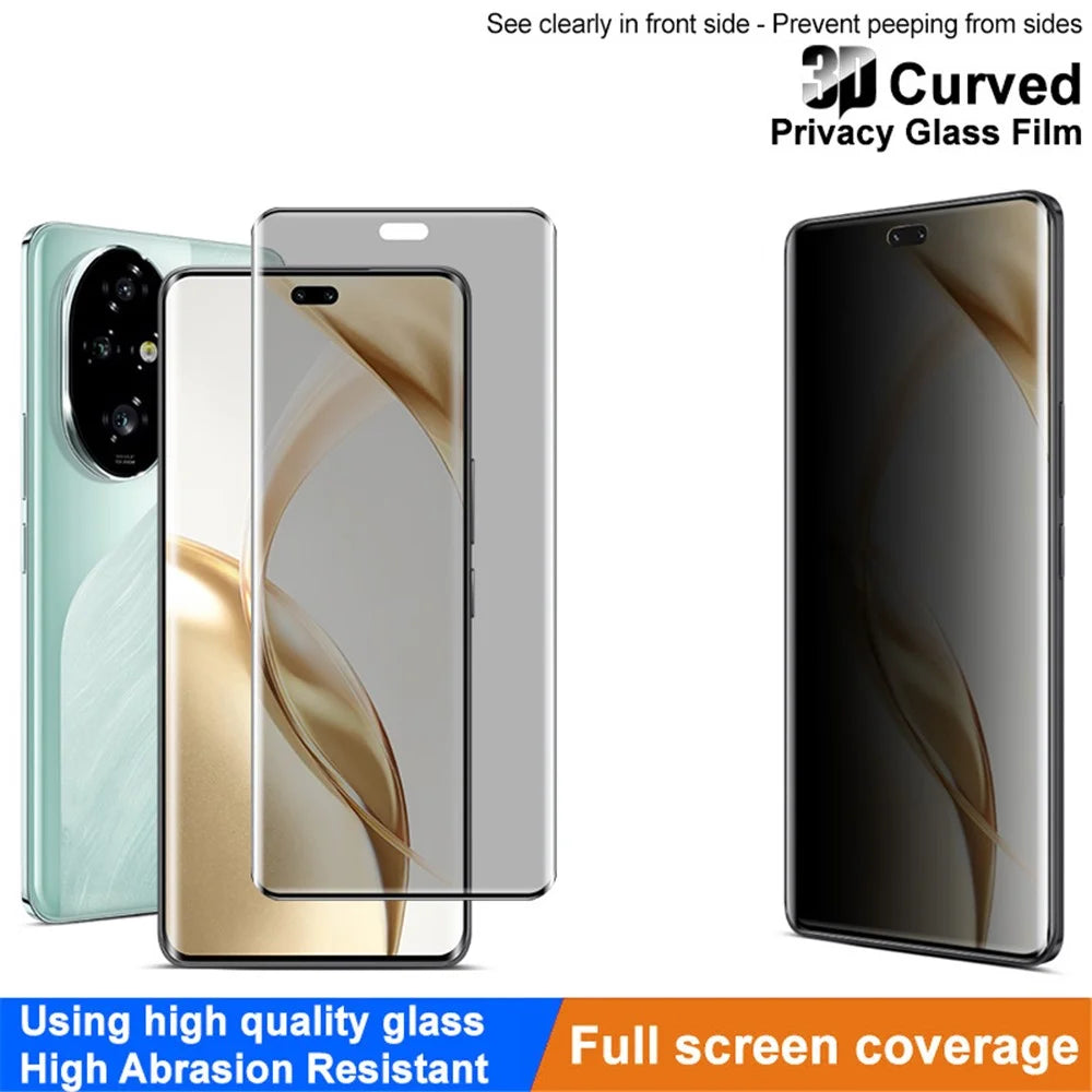 IMAK For Honor 200 Pro 5G Anti-Spy Tempered Glass Full Screen Protector 3D Curved Edge - 3