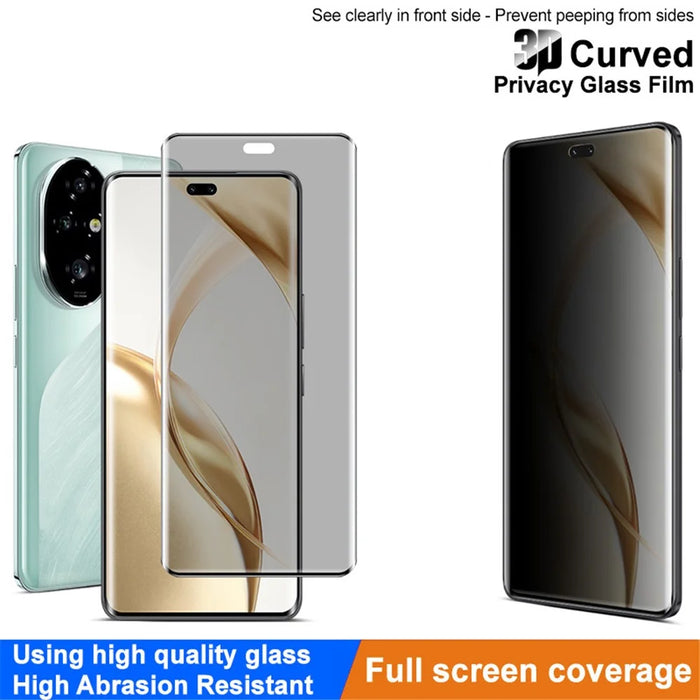 IMAK For Honor 200 Pro 5G Anti-Spy Tempered Glass Full Screen Protector 3D Curved Edge - 3