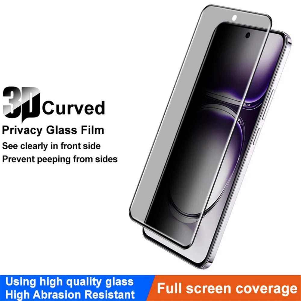 IMAK For Oppo Reno12 5G (China) / Reno12 Pro 5G (China) Anti-Spy Full Screen Protector 3D Curved - 3