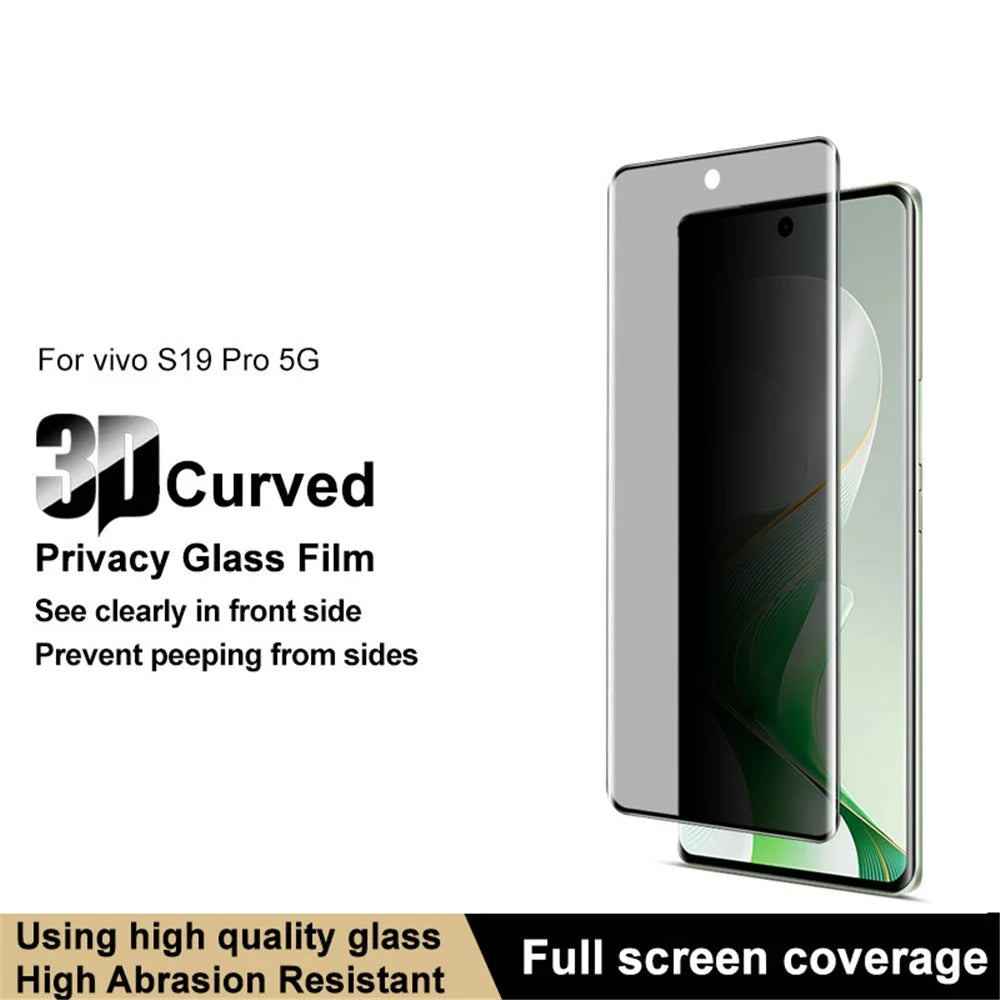 IMAK For vivo S19 Pro 5G / V40 5G / V40 Pro 5G Anti-Spy Screen Protector 3D Curved Tempered Glass Film Full Cover - 3