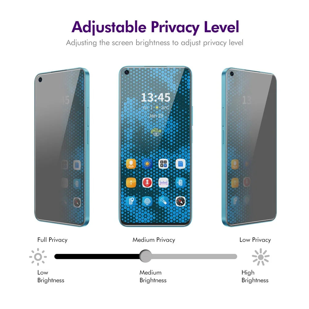 ENKAY HAT PRINCE 5Pcs For Oppo K9x Screen Protector Full Glue 28-Degree Anti-Spy - 2