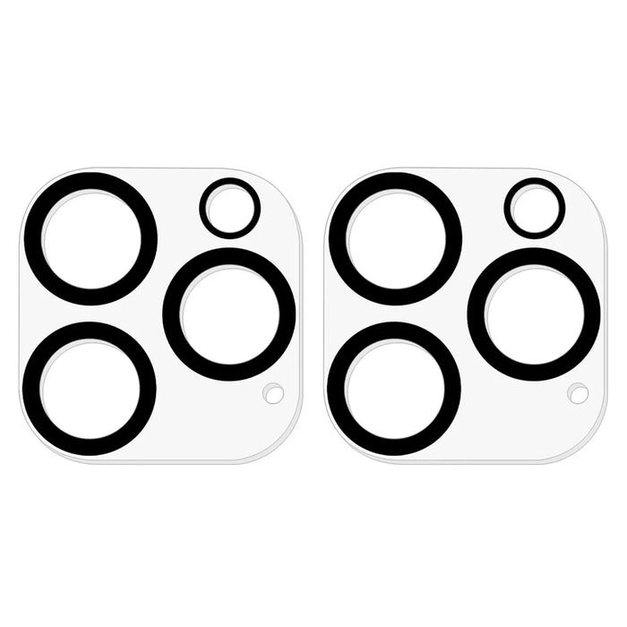 2Pcs for iPhone 16 Pro / 16 Pro Max Silk Printing Camera Lens Protector 3D Arc Edge Tempered Glass Film - 2