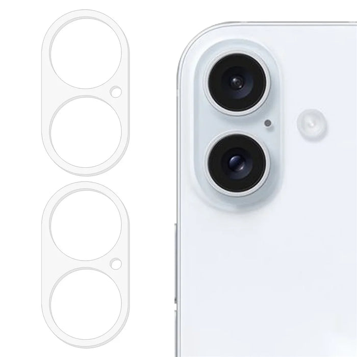 2Pcs For iPhone 16 / 16 Plus Camera Lens Protector 3D Arc Edge Tempered Glass Lens Film - 1