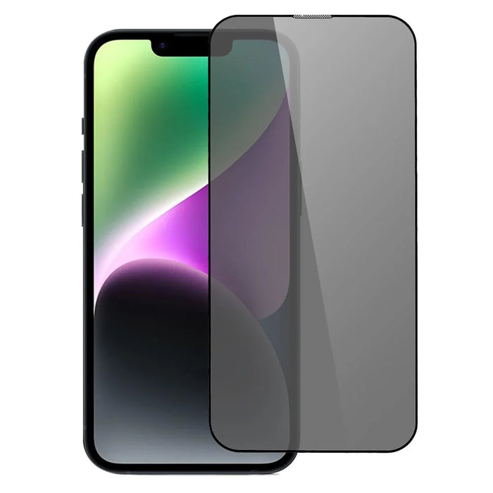 For iPhone 14 6.1 inch Tempered Glass Silk Printing Anti-spy Screen Protector with Plastic Injection Installation Tool - 1