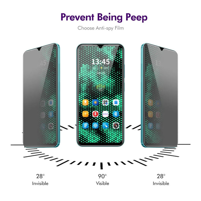 ENKAY HAT PRINCE 5Pcs For TECNO Spark 10 4G / 5G Screen Protector 28-Degree Privacy Film - 2