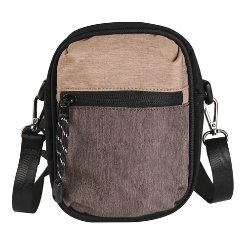 Oxford Cloth Phone Pouch Men Women Cellphone Keys Wallet Carrying Crossbody Bag Waist Belt Hanging Bag - Khaki - 1