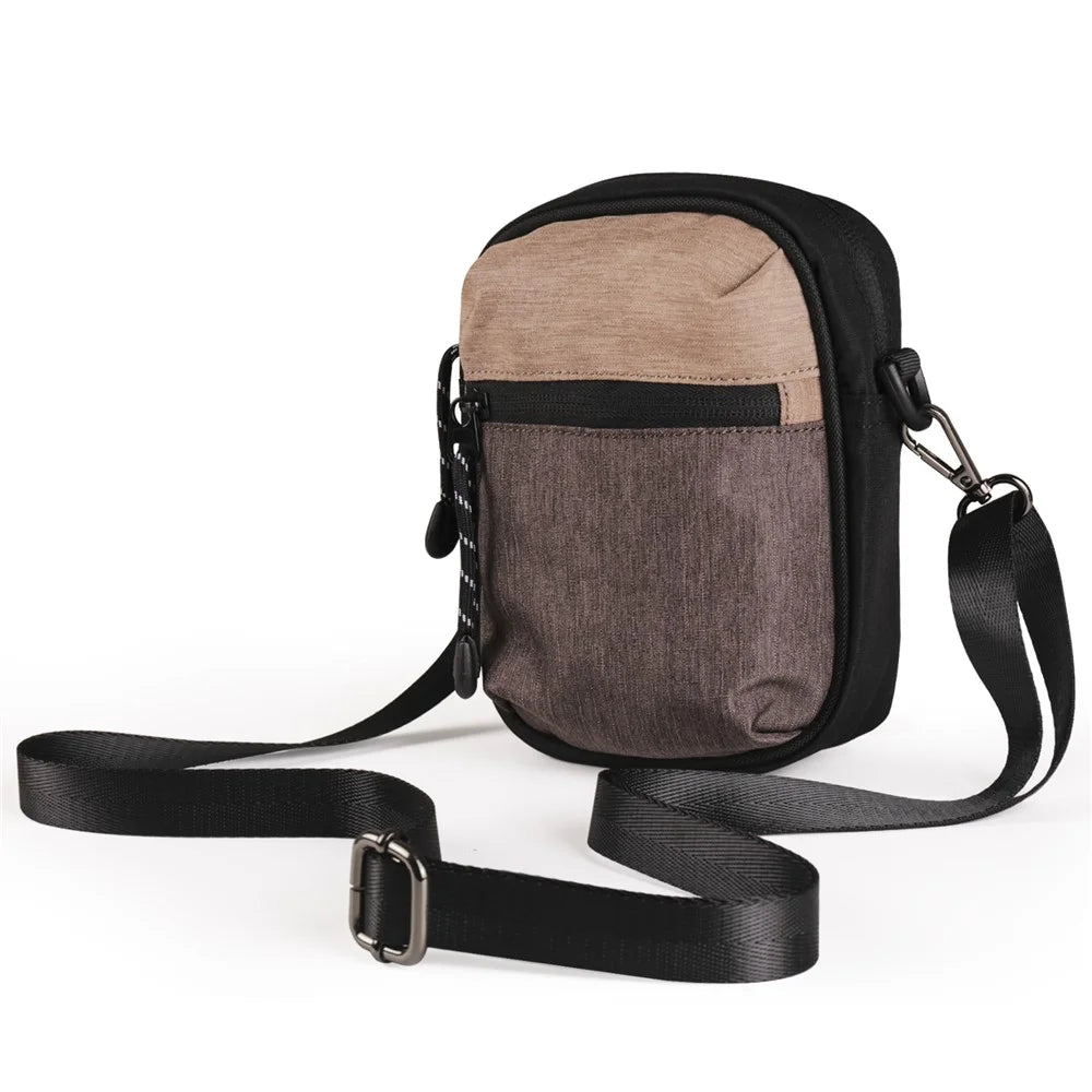 Oxford Cloth Phone Pouch Men Women Cellphone Keys Wallet Carrying Crossbody Bag Waist Belt Hanging Bag - Khaki - 2