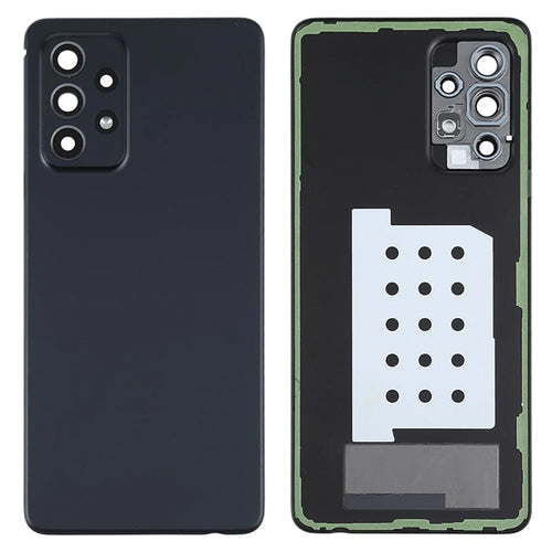For Samsung Galaxy A52s 5G A528 / A52 5G A526 / A52 4G A525 Battery Housing with Adhesive Sticker + Camera Lens Cover (Without Logo) - Black - 1