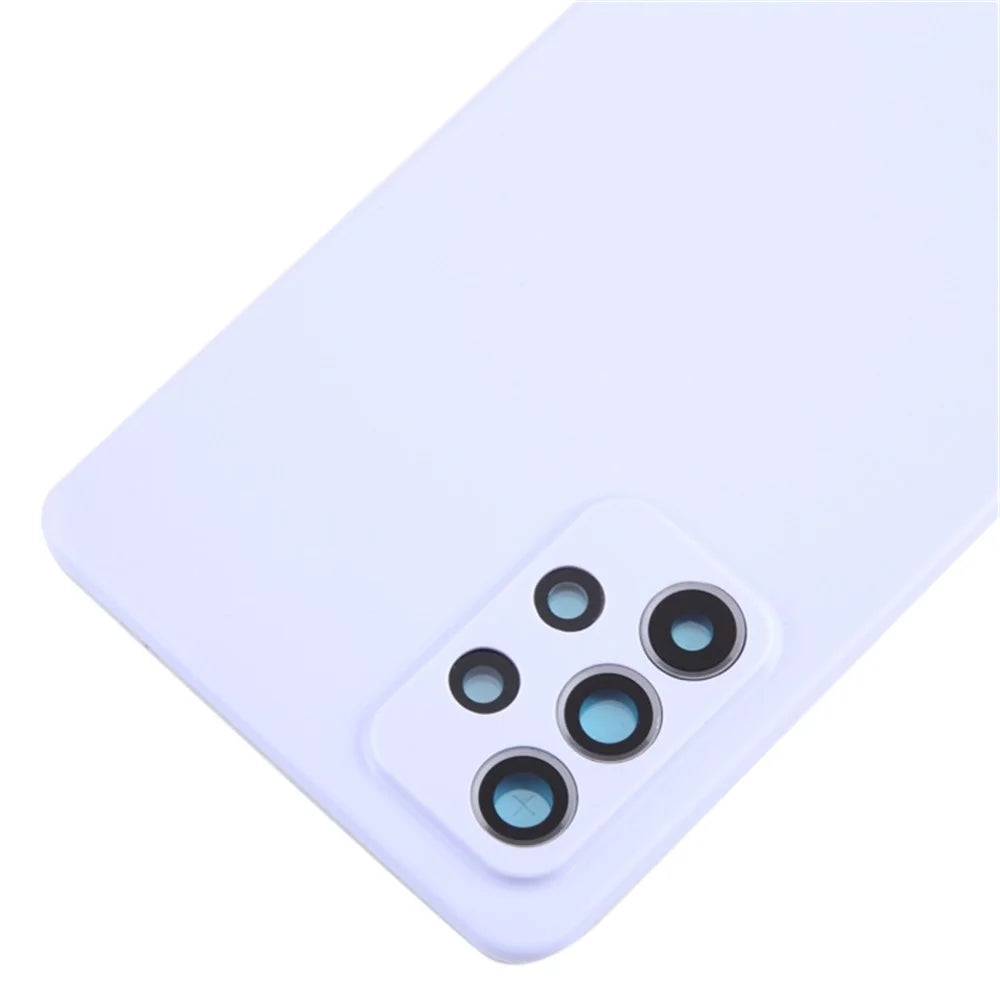 For Samsung Galaxy A52s 5G A528 / A52 5G A526 / A52 4G A525 Battery Housing with Adhesive Sticker+Camera Lens Cover - Purple - 5