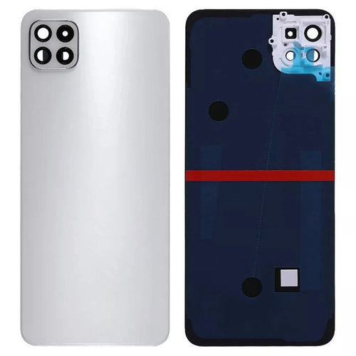 For Samsung Galaxy A22 5G (EU Version) A226 Battery Housing with Adhesive Sticker + Camera Lens Cover (Without Logo) - White - 1