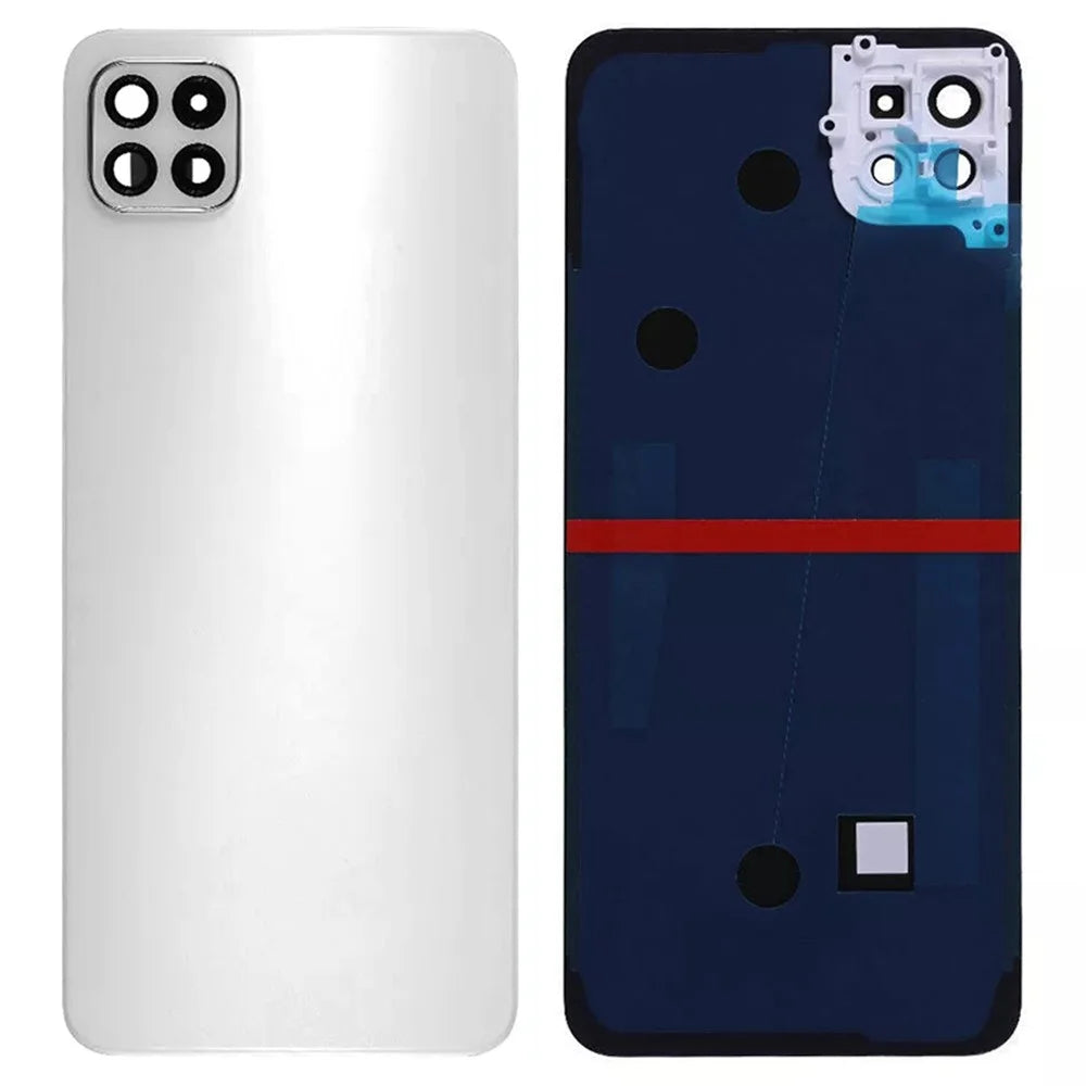 For Samsung Galaxy A22 5G (EU Version) A226 Battery Housing with Adhesive Sticker+Camera Lens Cover - White - 1