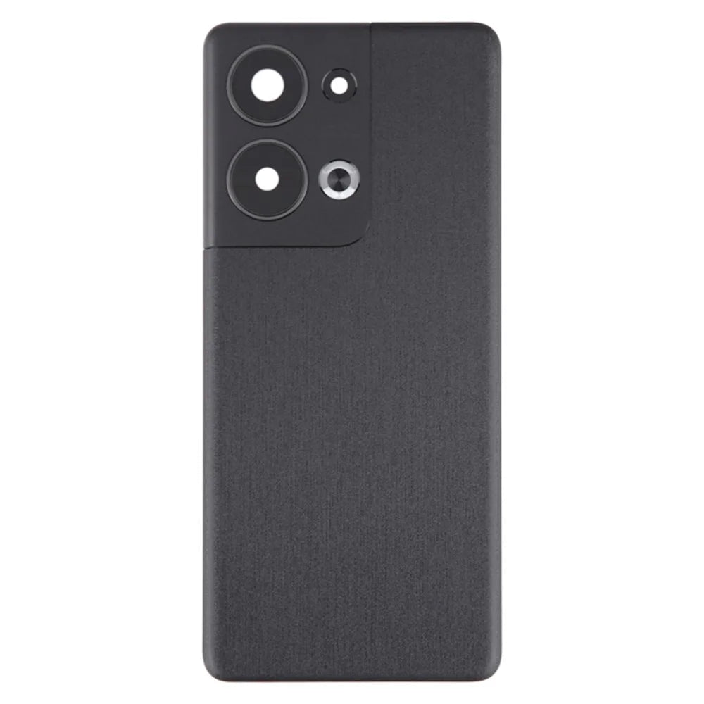 For Oppo Reno9 Pro+ 5G Battery Cover Matte Back Rear Housing with Camera Ring Cover Parts (Without Logo) - Black - 2