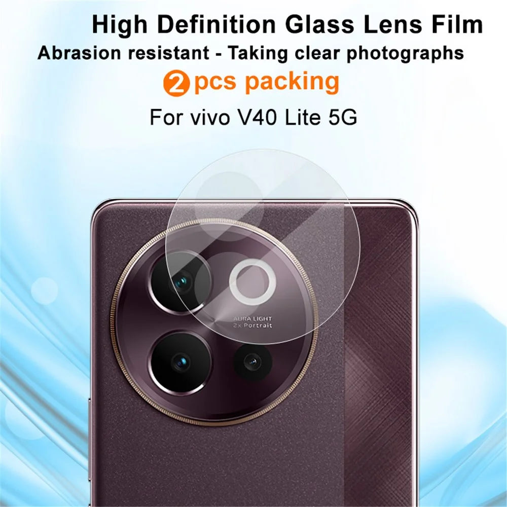 IMAK 2Pcs / Set for vivo V40 Lite 5G Camera Lens Protector HD Clear Tempered Glass Lens Film - 2