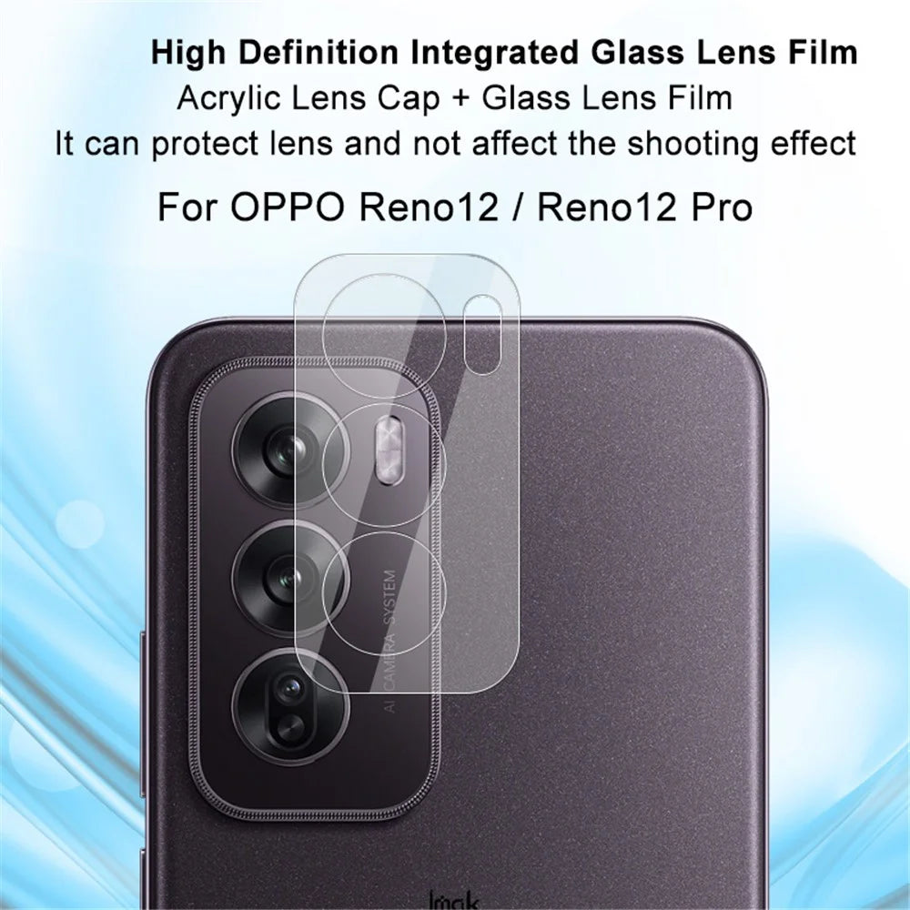 IMAK For Oppo Reno12 5G (Global) / Reno12 Pro 5G (Global) Camera Lens Film+Acrylic Lens Cap - 2
