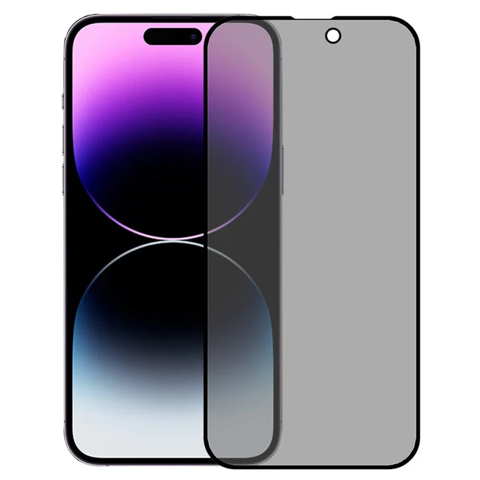 For iPhone 16 Screen Protector Full Coverage Anti-Spy Silk Printing Tempered Glass Film - 1