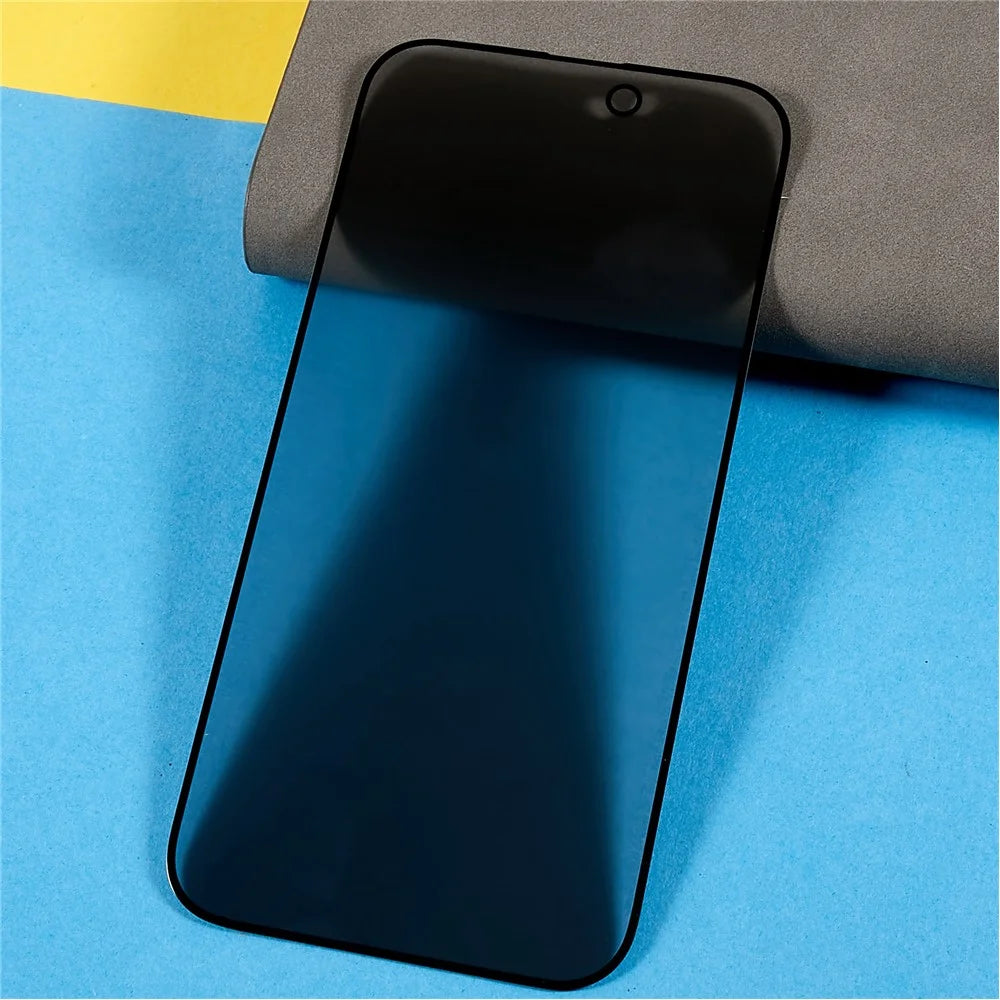 For iPhone 16 Pro Max Tempered Glass Screen Protector Full Coverage Anti-Spy Silk Printing Screen Film - 3