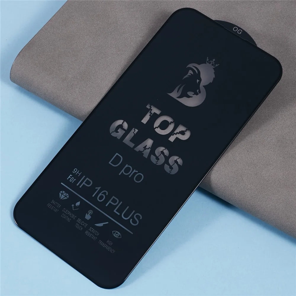D Pro For iPhone 16 Plus Tempered Glass Screen Protector HD Clear Silk Printing Edge - 3