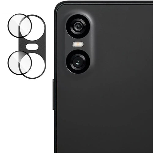IMAK For Sony Xperia 10 VI Camera Lens Film Metal Lens Cap+Tempered Glass Lens Protector - Black - 1