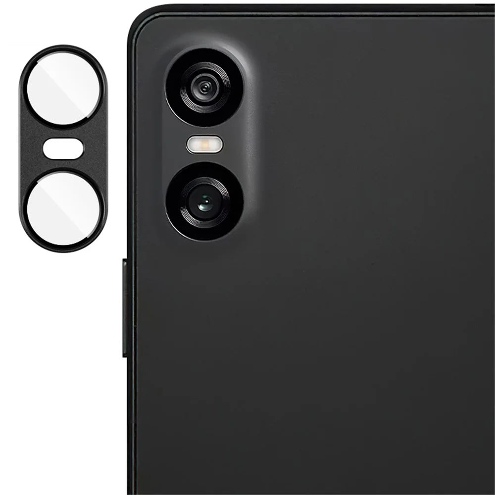 IMAK For Sony Xperia 10 VI Camera Lens Film Metal Lens Cap+Tempered Glass Lens Protector - Black - 6